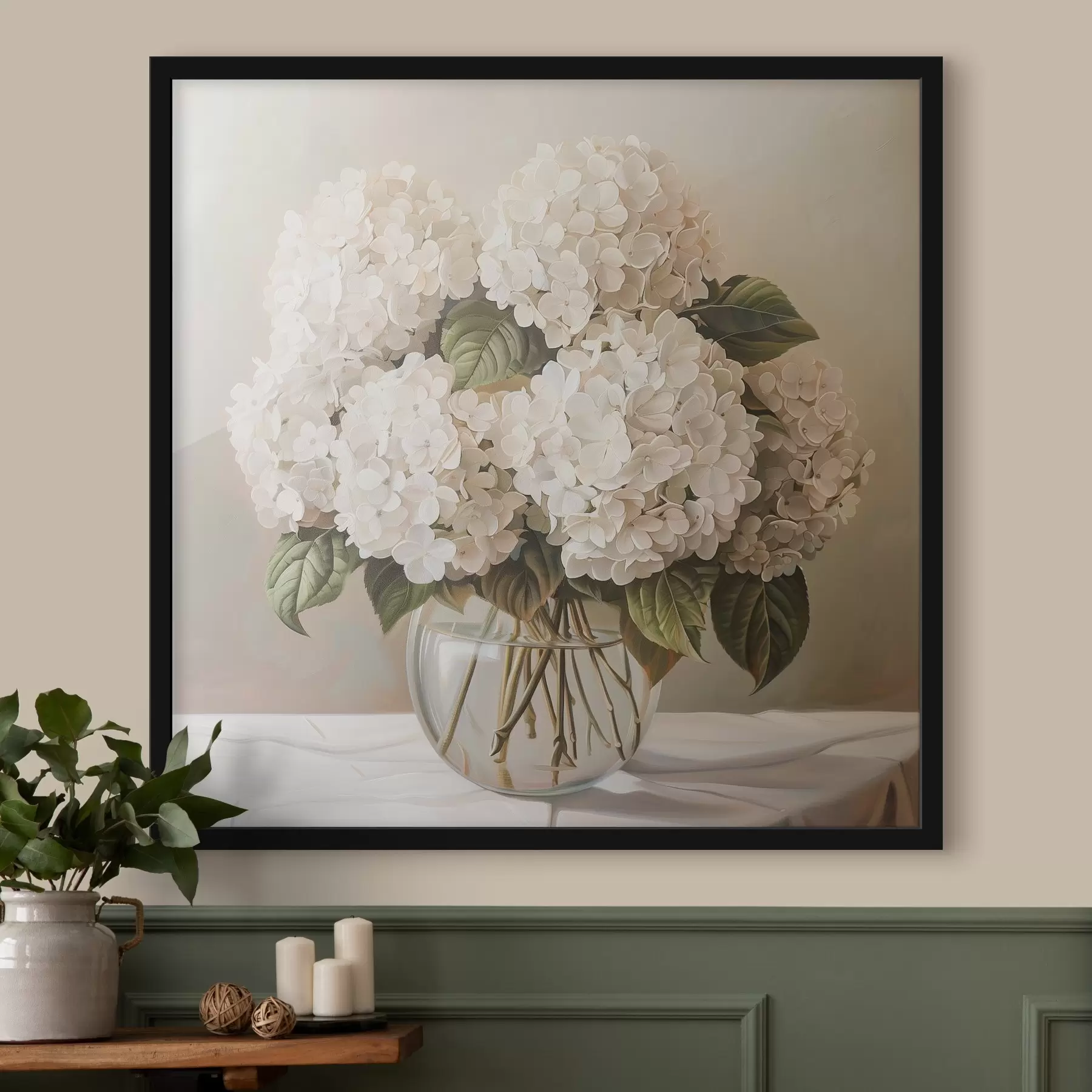  Schilderijen Boeket witte hortensia's f38711