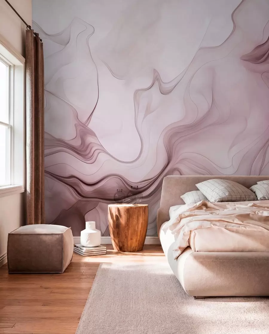 Fotobehang Pastel abstracte golven op een lichte achtergrond w01185v2
