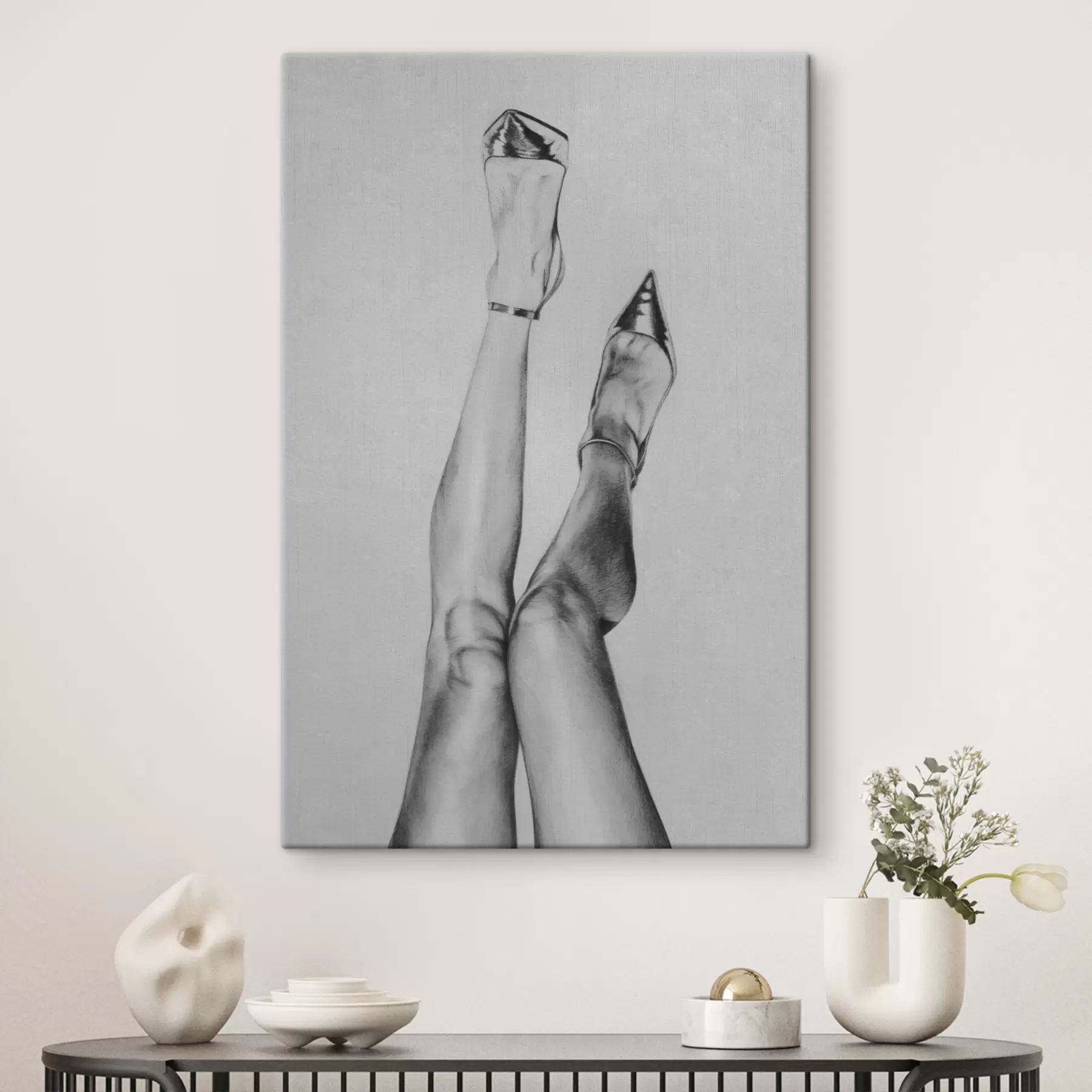 Fotobehang Model benen op hakken mode illustratie kunst nieuwe trend s39108
