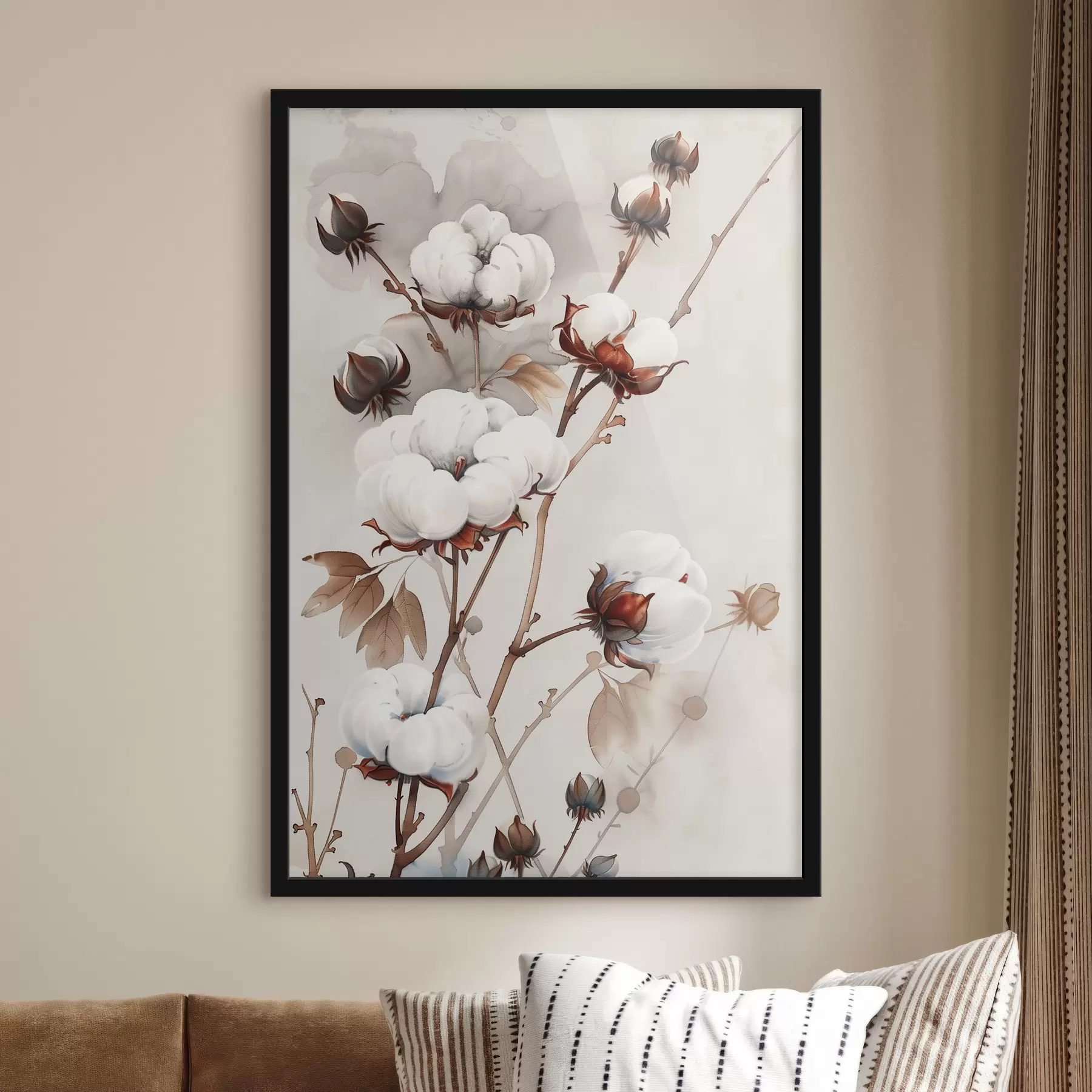 Fotobehang Katoentakken in aquarelstijl f39215
