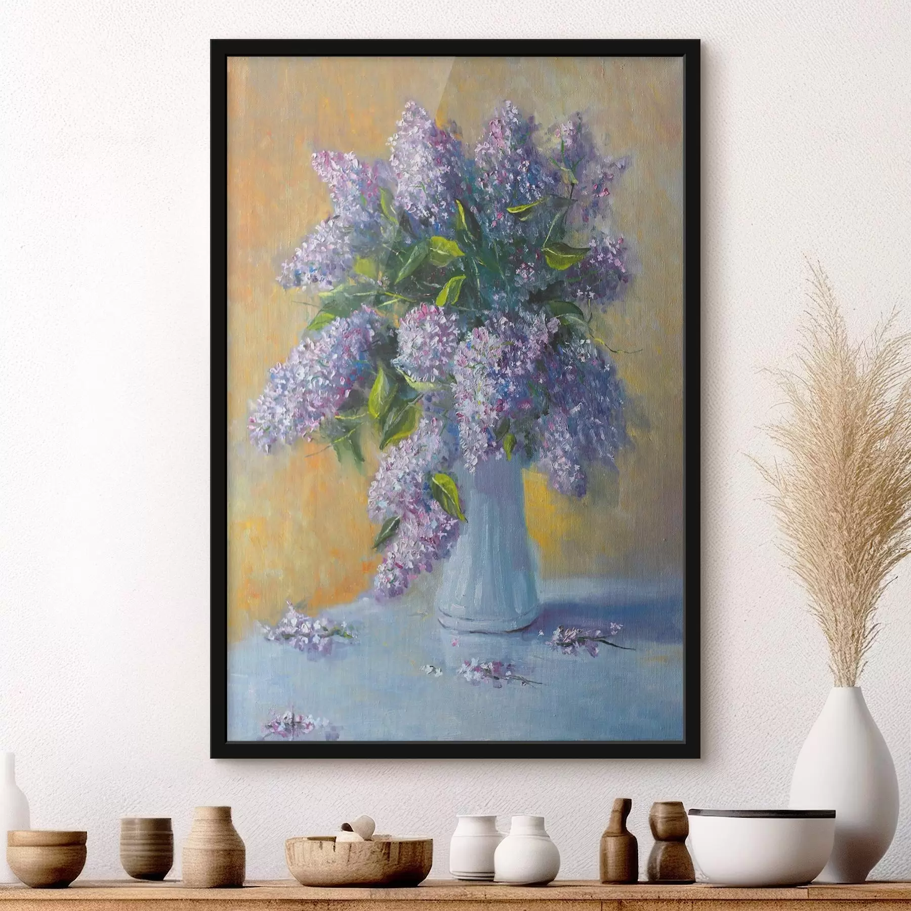 Fotobehang Levendige bloemen in een charmante vaas f37842