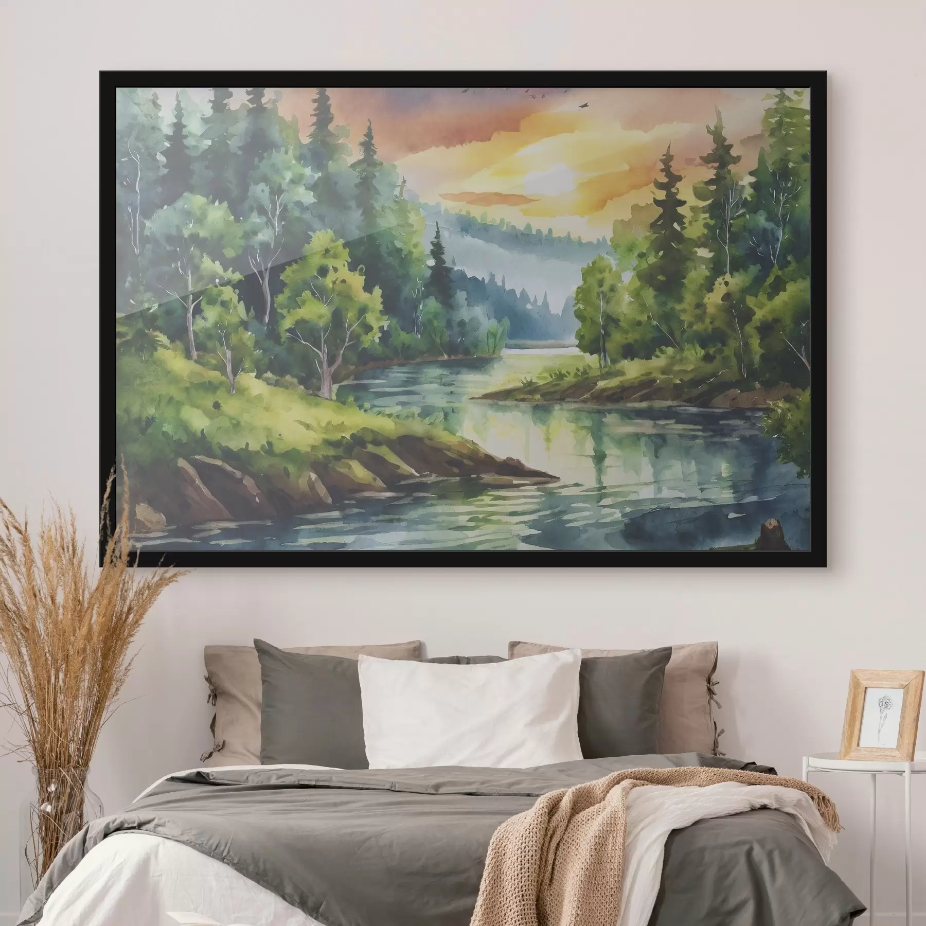 Fotobehang Rustige wateren onder een kleurrijke hemel f37951