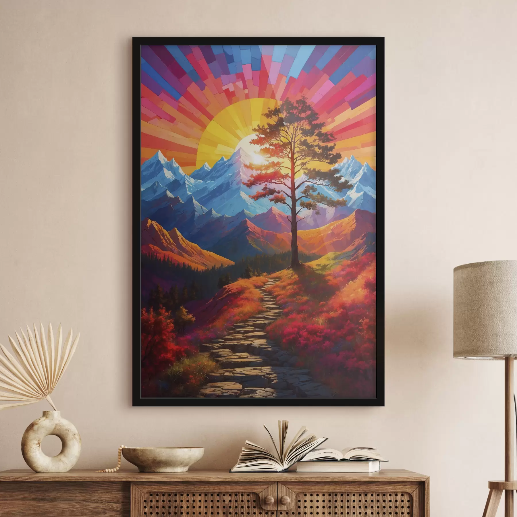 Fotobehang Zon over bergen f39372