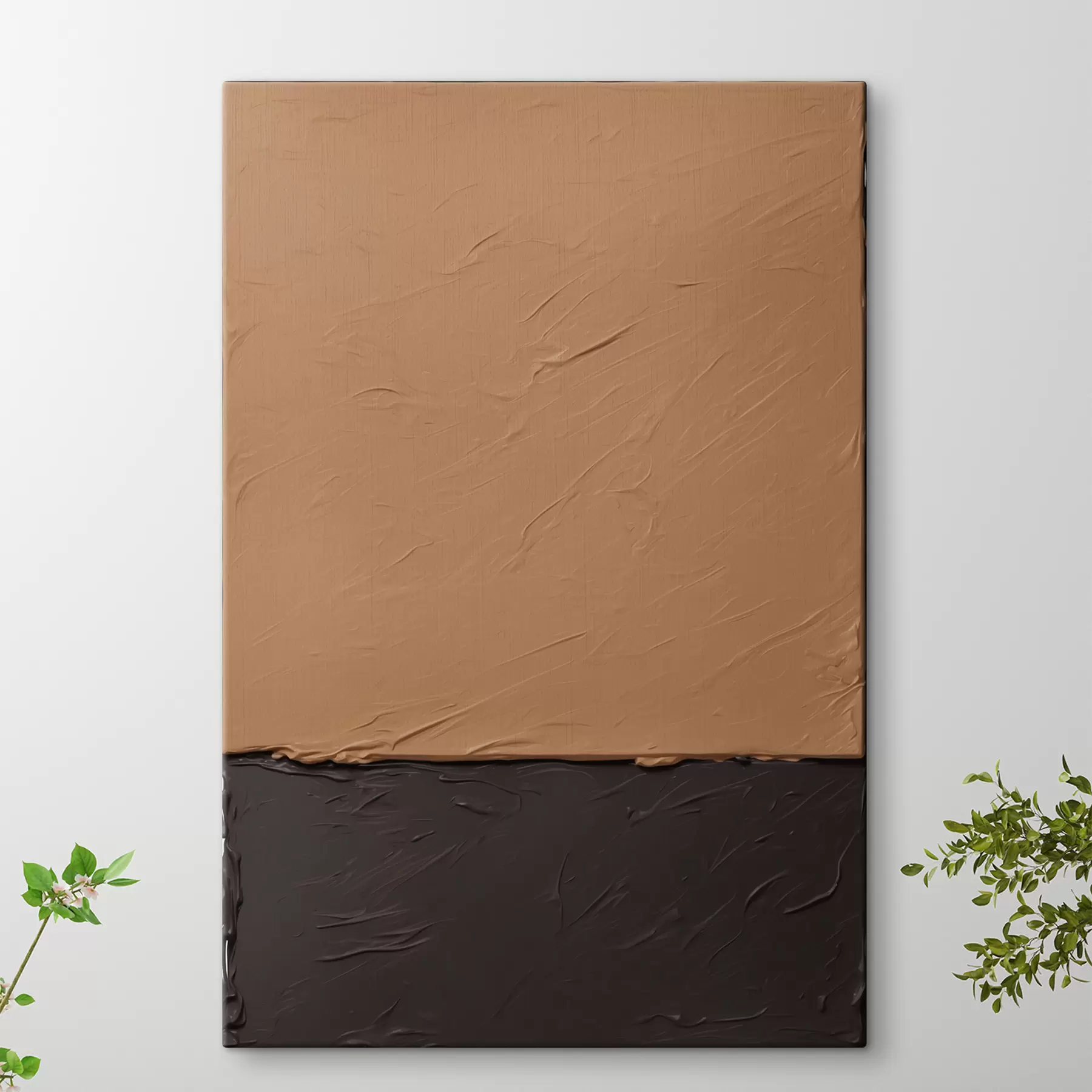  Schilderijen Schilderen met beige en zwarte kleuren s39598