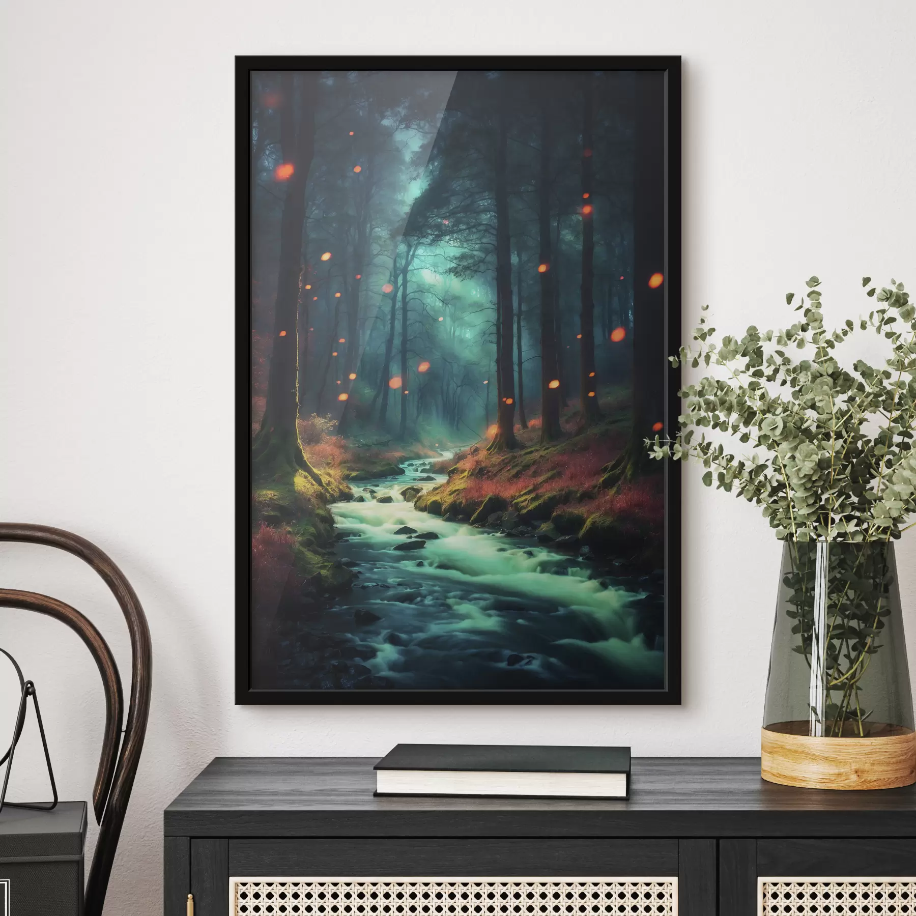 Fotobehang Stroom in een fantastisch bos f39616