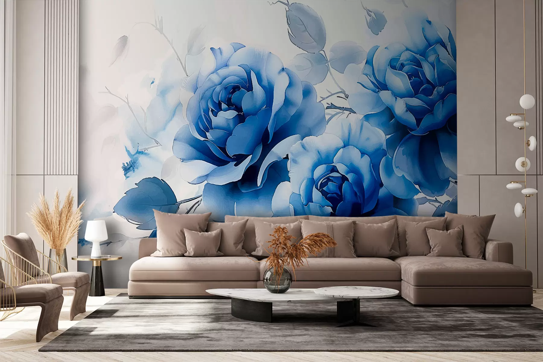 Fotobehang Blauwe rozen w08066
