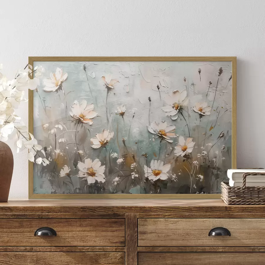 Fotobehang Een veld met wilde bloemen f39834