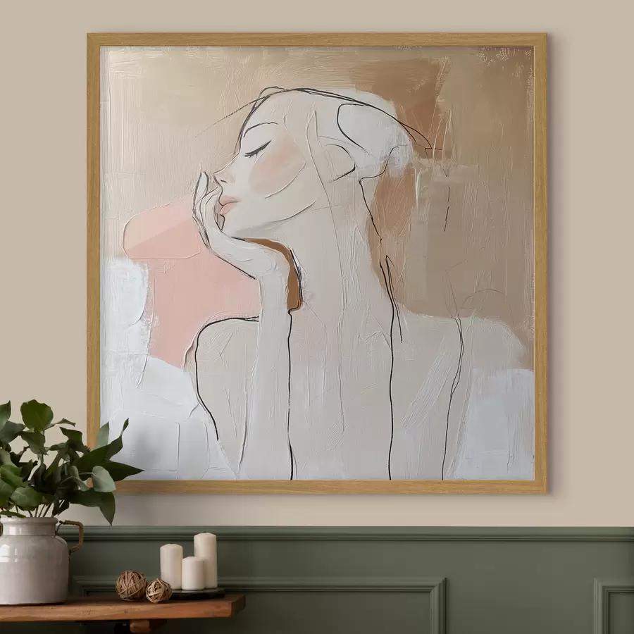 Fotobehang Met haar wang in haar hand f39914