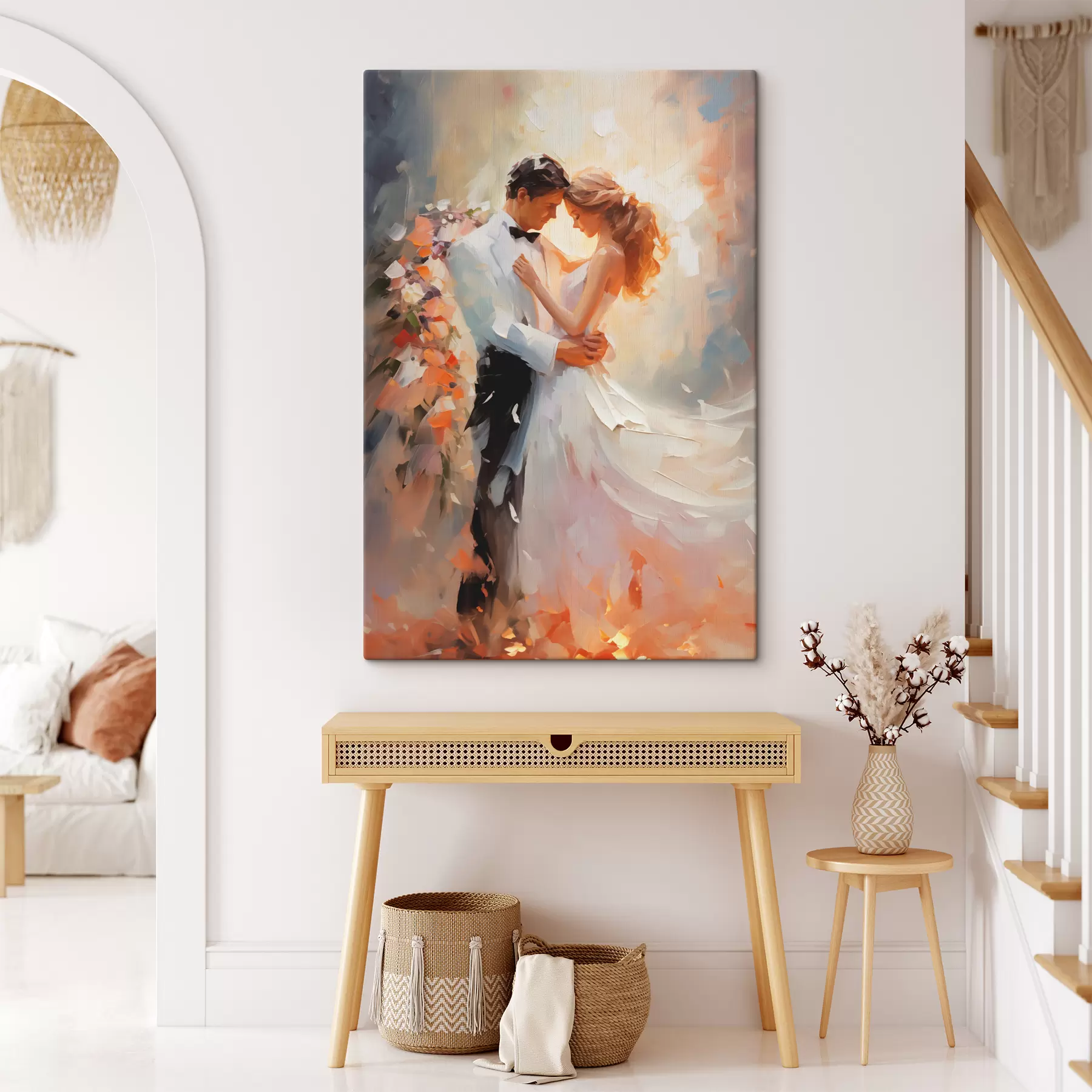  Schilderijen Bruid en bruidegom dansen olieverfschilderij s39925