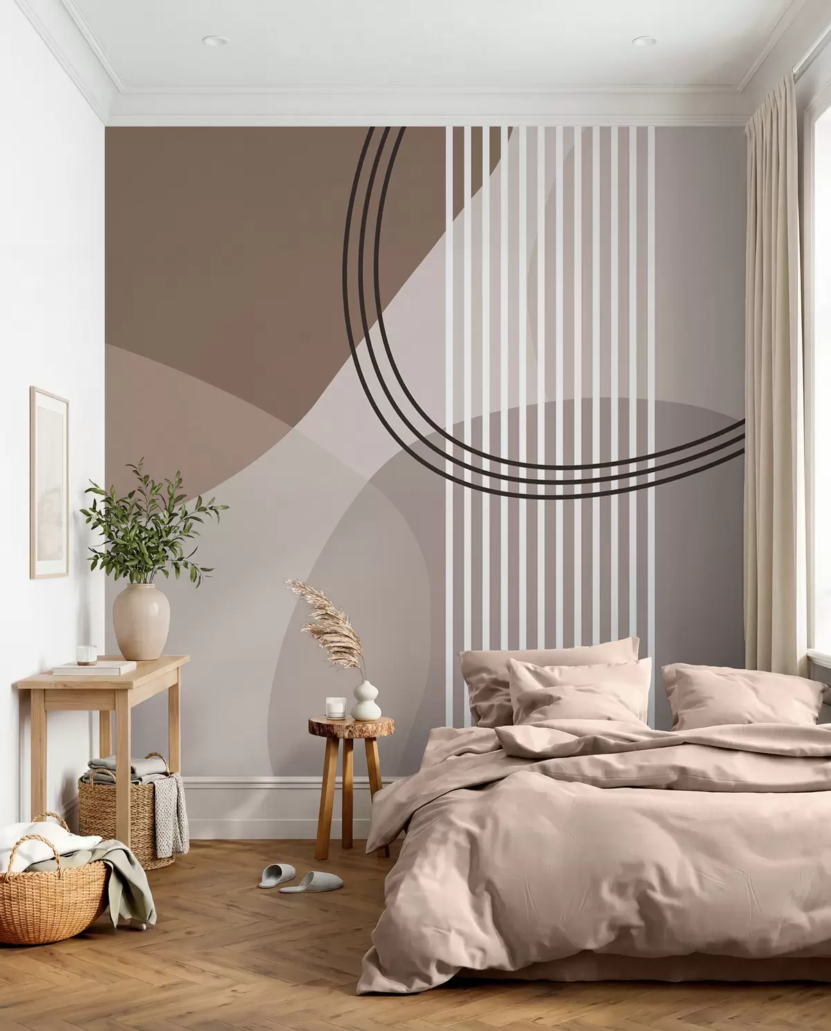 Fotobehang Omloop in taupe w08173