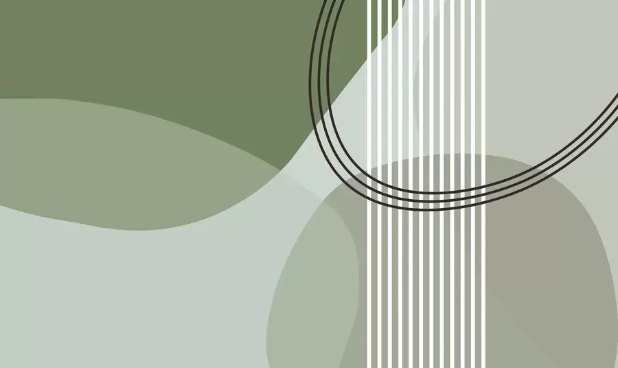 Fotobehang Geometrische abstractie lijn en cirkel minimalisme moderne stijl groene kleur w08173v1