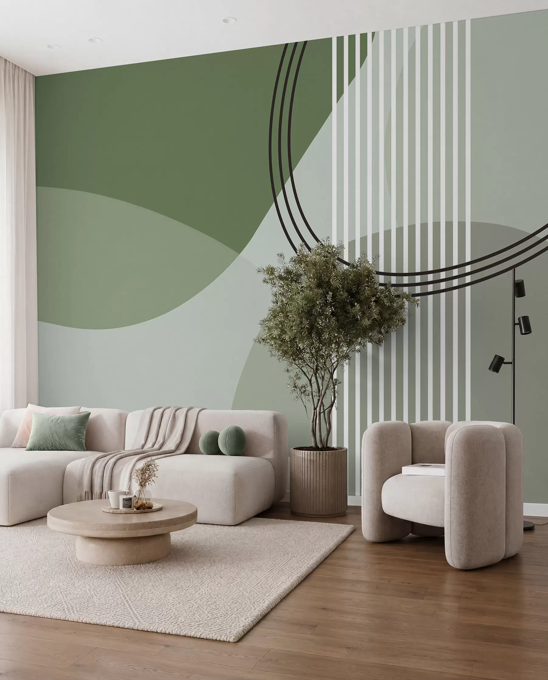 Fotobehang Saliegroene baan w08173v1