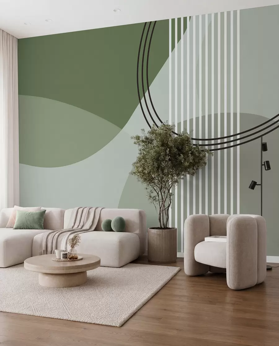 Fotobehang Saliegroene baan w08173v1