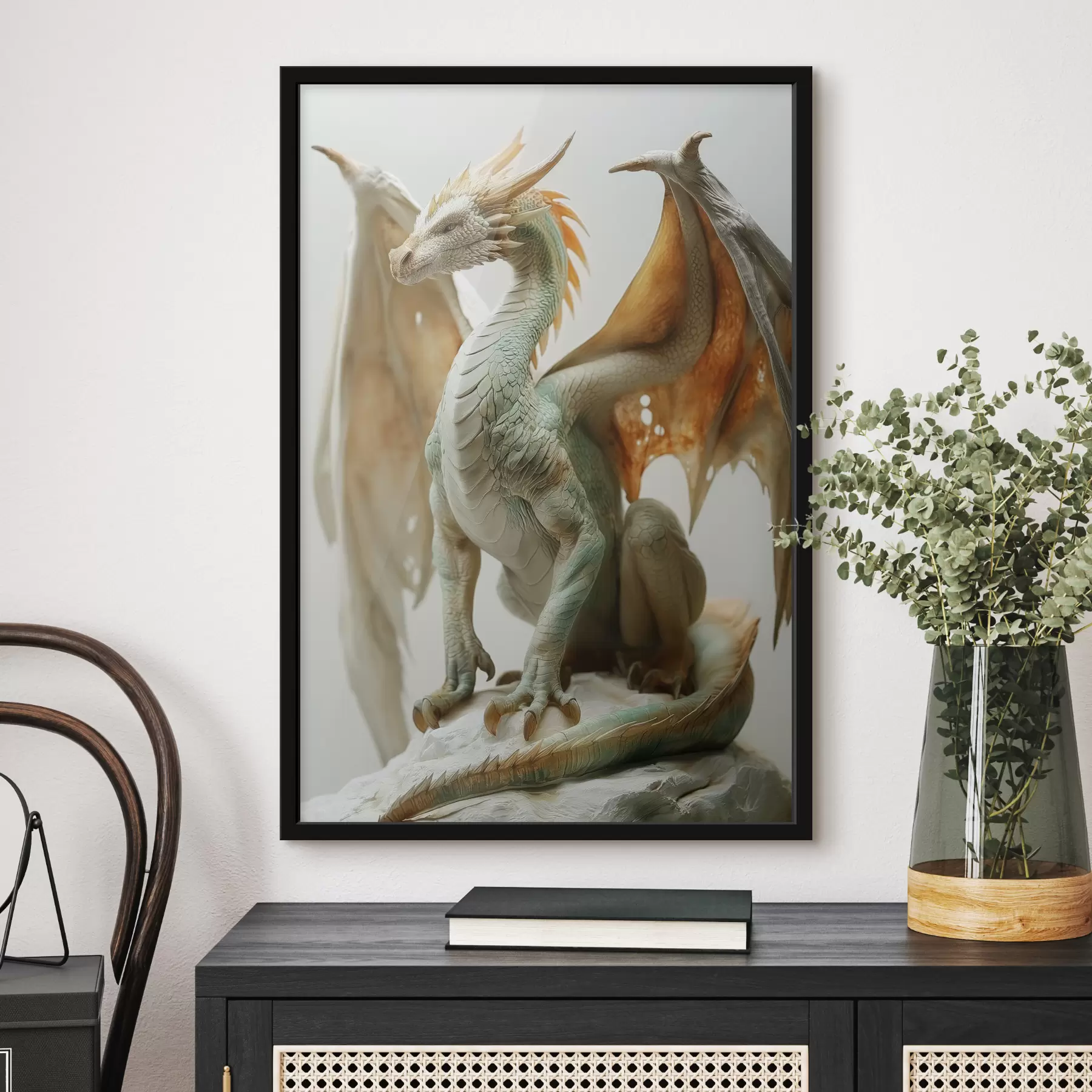 Fotobehang Kotor draak, wit, geel f40007