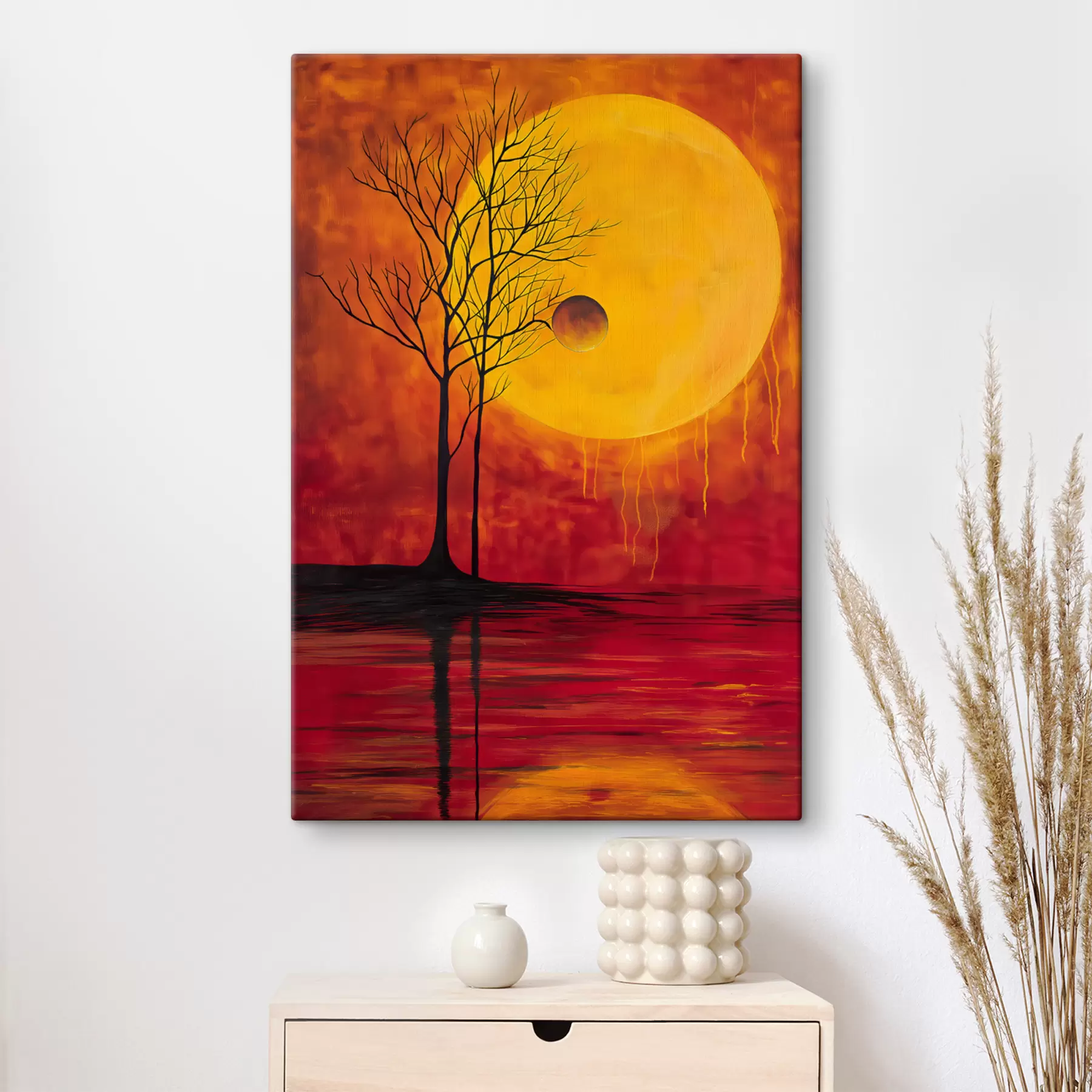 Fotobehang Abstractie, zon, rood, geel s40005