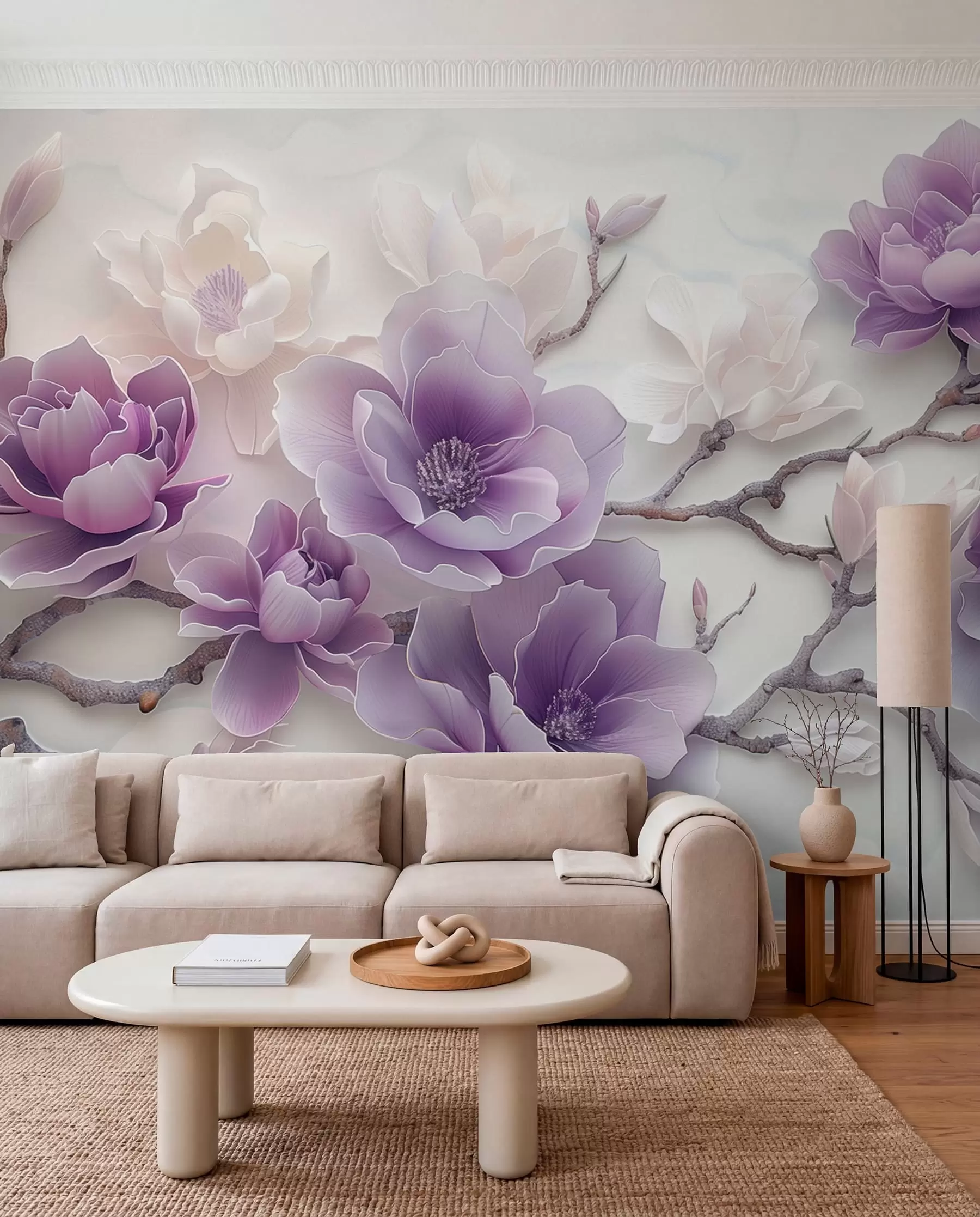 Fotobehang Magnolia in lila w01359