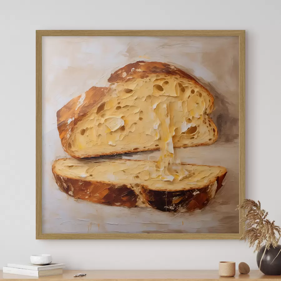 Fotobehang Brood en boter op een lichte achtergrond f40216