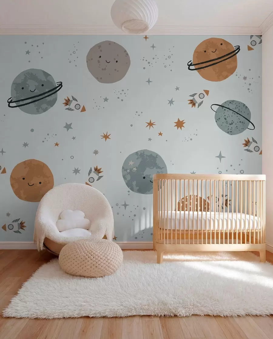 Fotobehang Kinderbehang,ruimte,planeten w01417
