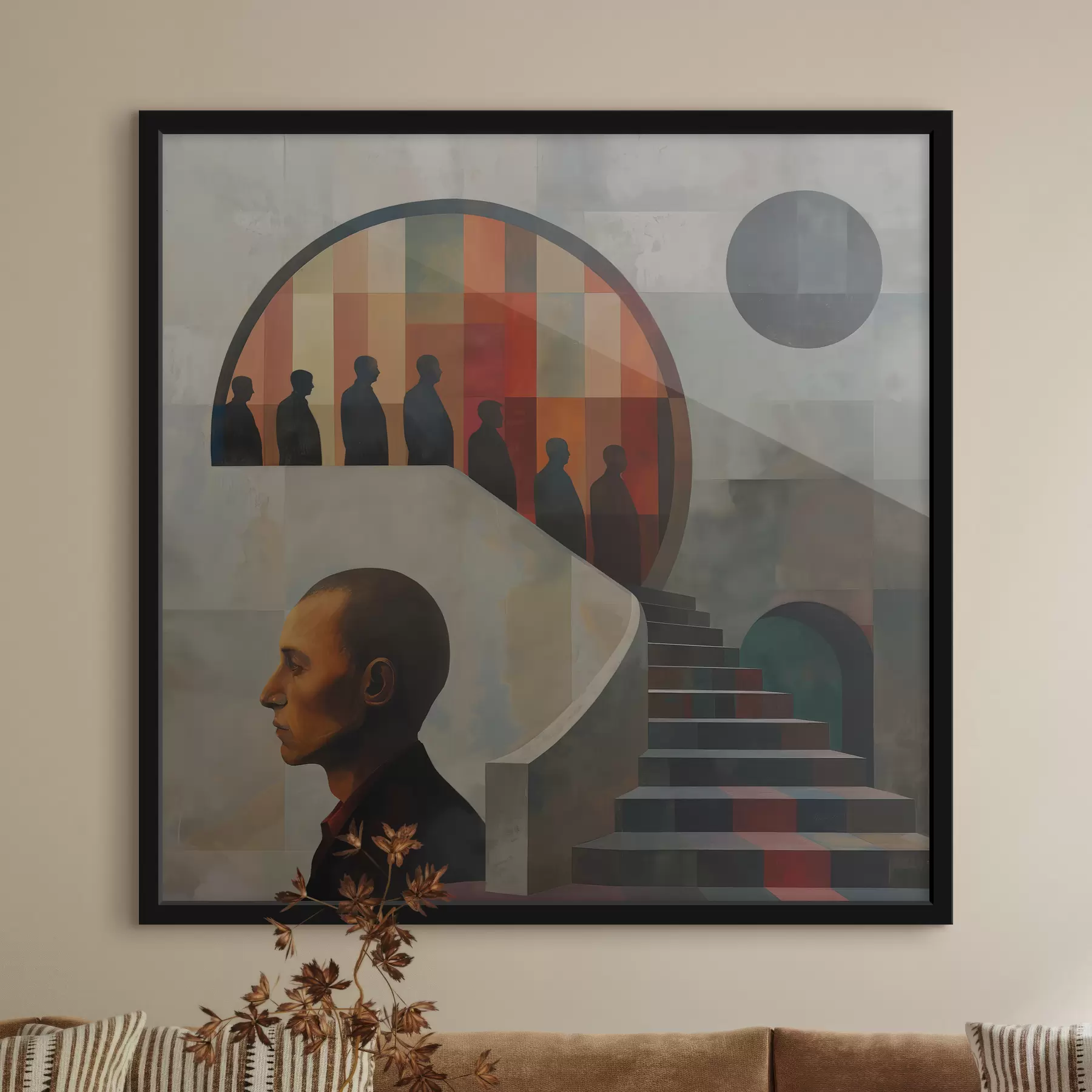 Fotobehang illustratie moderne trap f40238