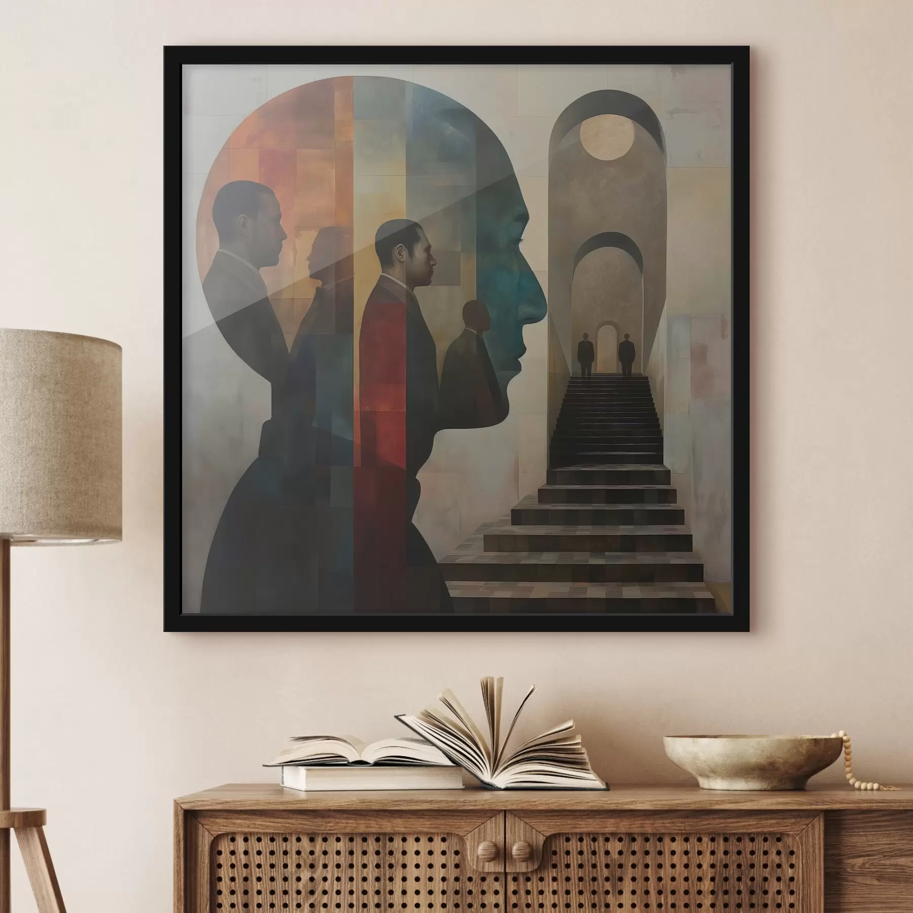 Fotobehang moderne profielen van mannen in de kunst f40239