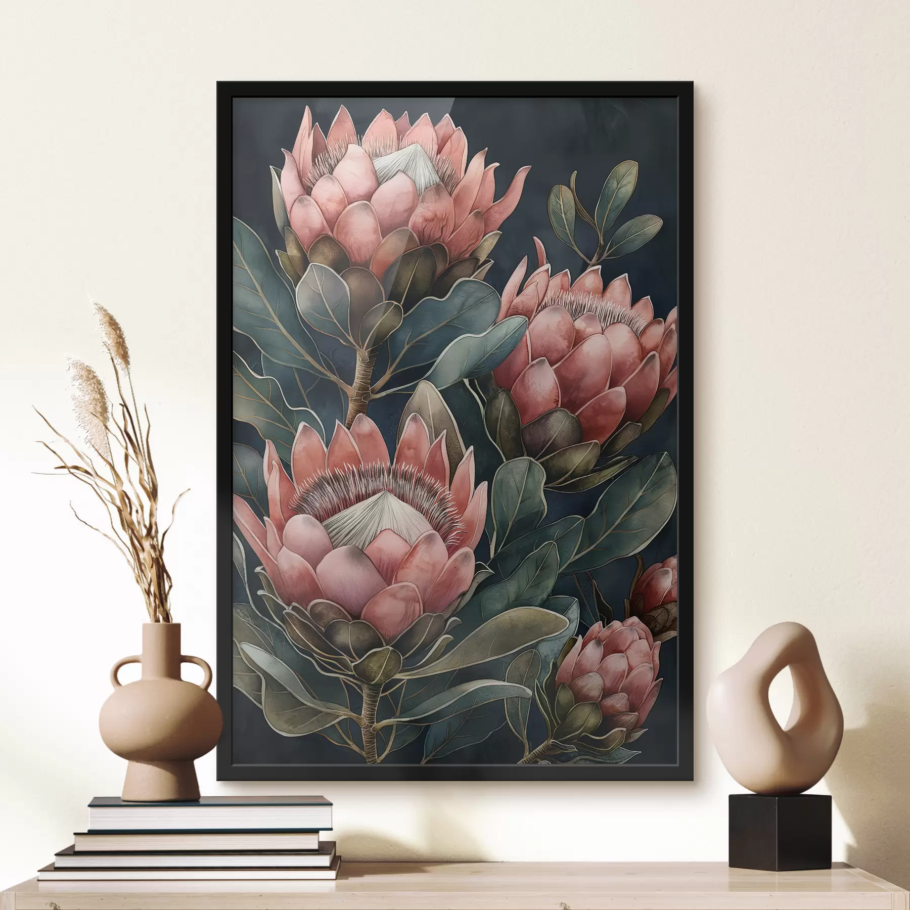 Fotobehang grote protea bloemen f40256