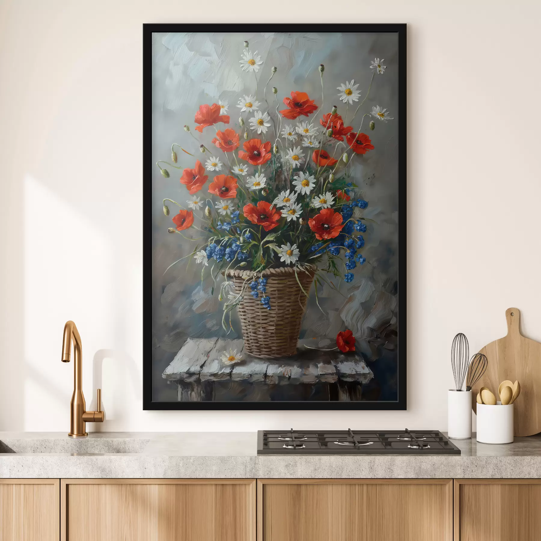  Schilderijen wilde bloemen worden getekend f40259