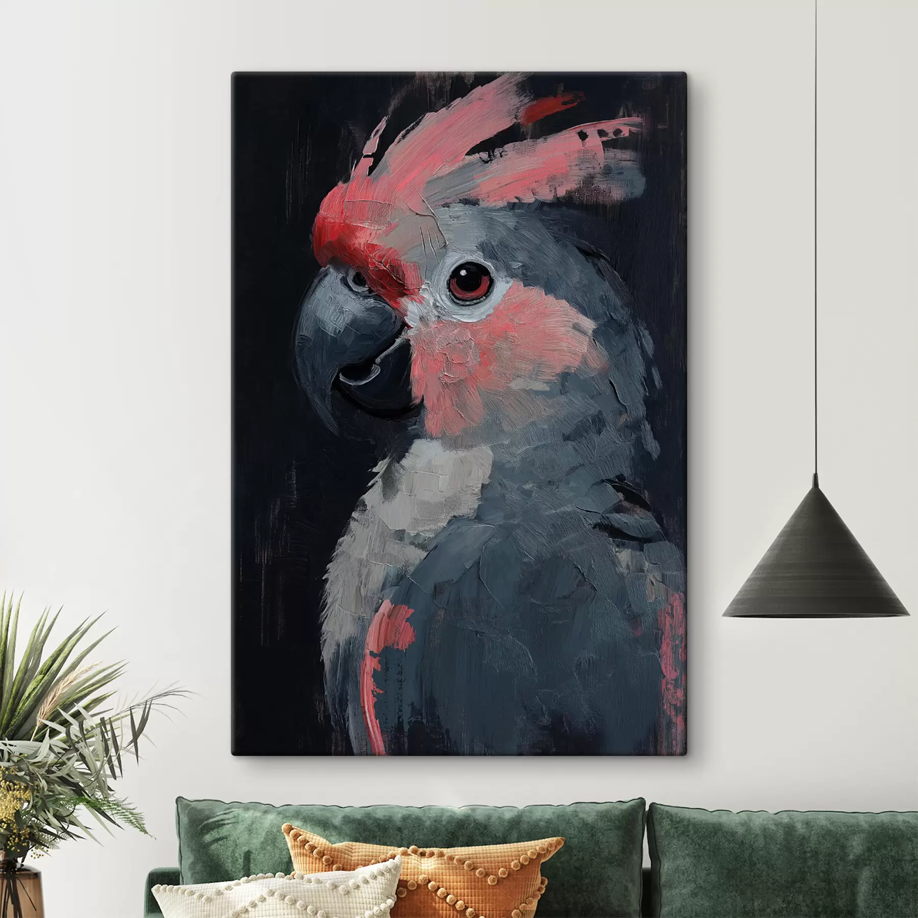 Fotobehang De papegaai is beschilderd met acryl s40266