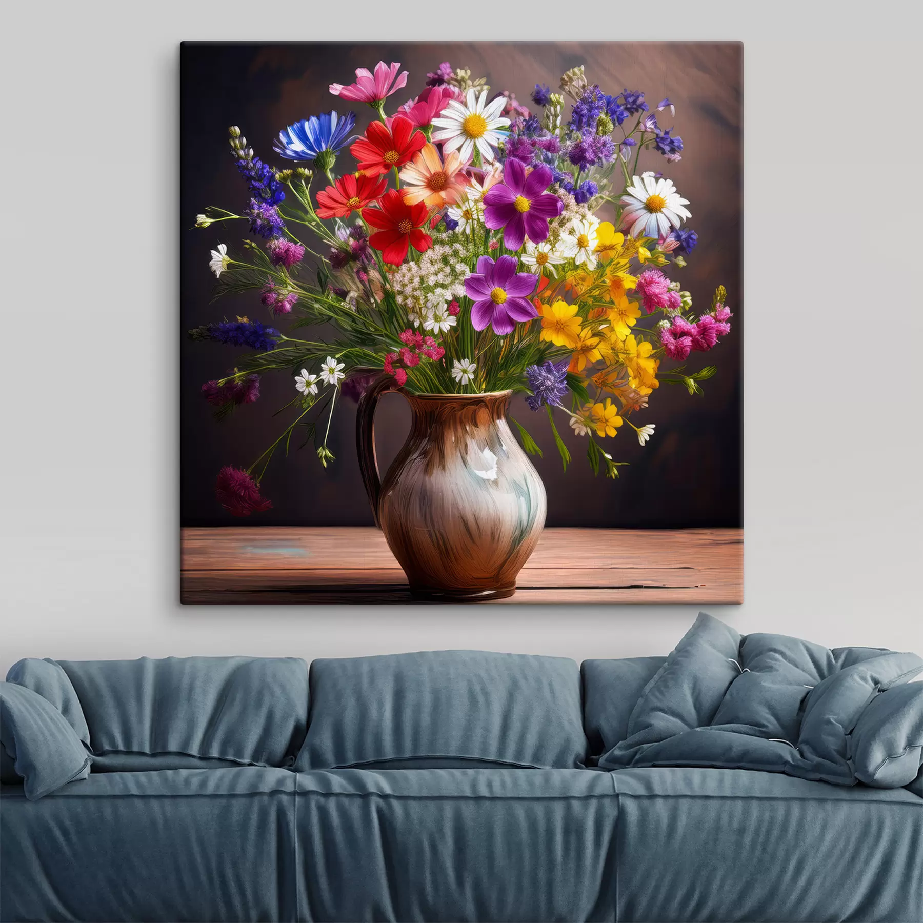Fotobehang heldere wilde bloemen in een vaas s40420