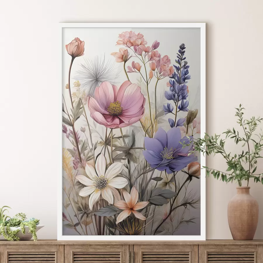 Fotobehang wilde bloemen, bloemstuk f40423