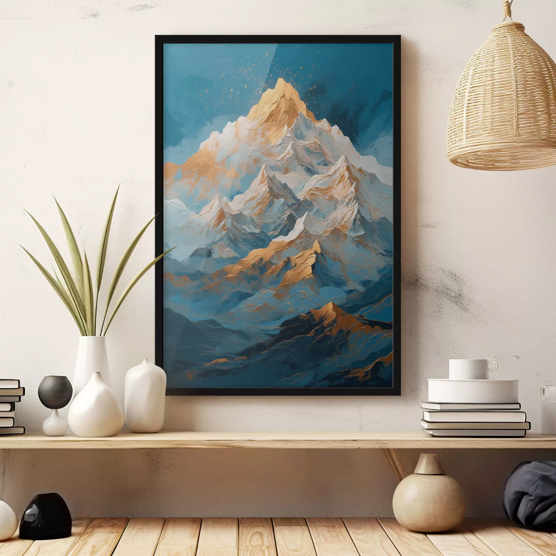 Fotobehang Bergen op blauwe achtergrond f40327
