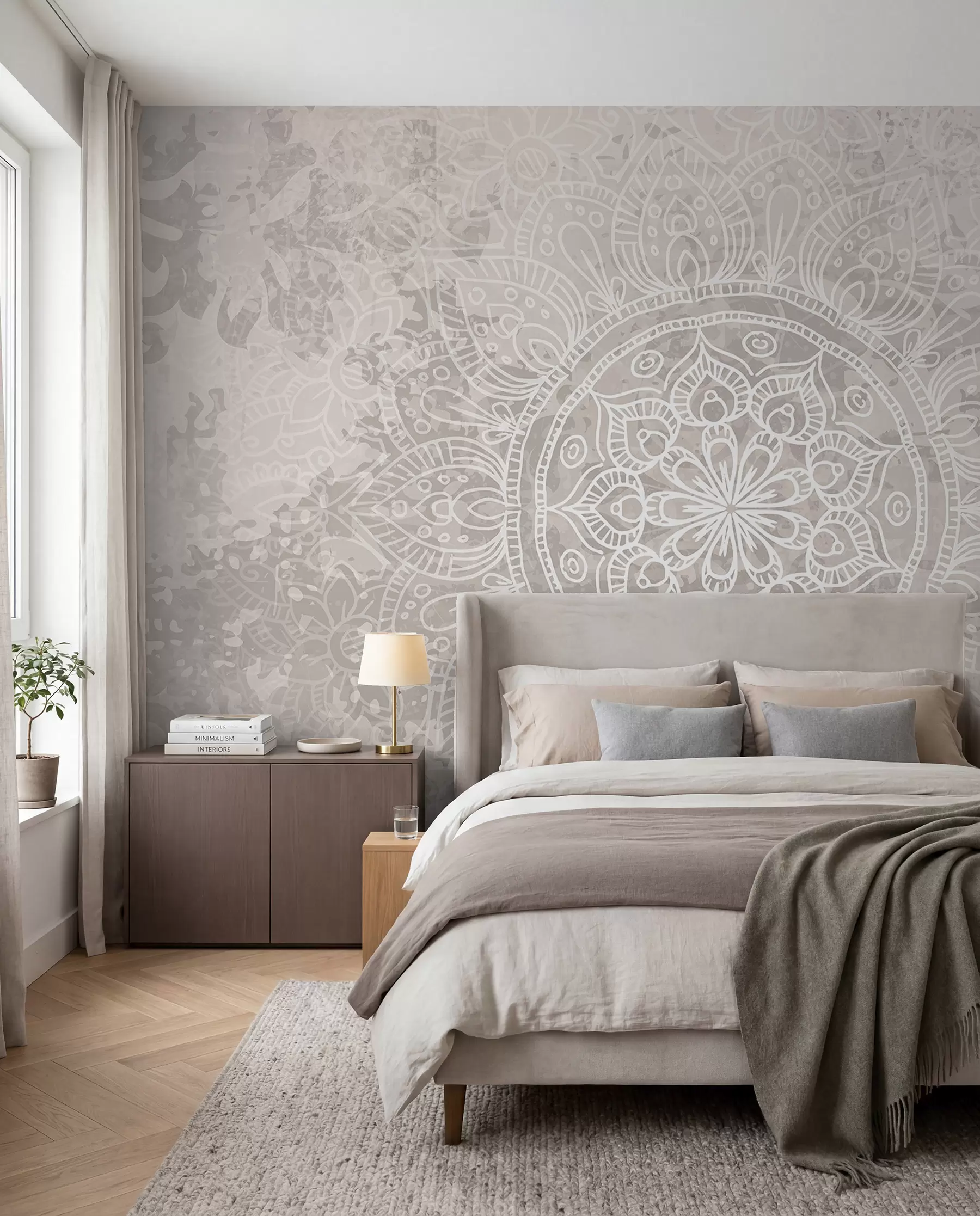 Fotobehang Mandala in fijne lijnen w08246