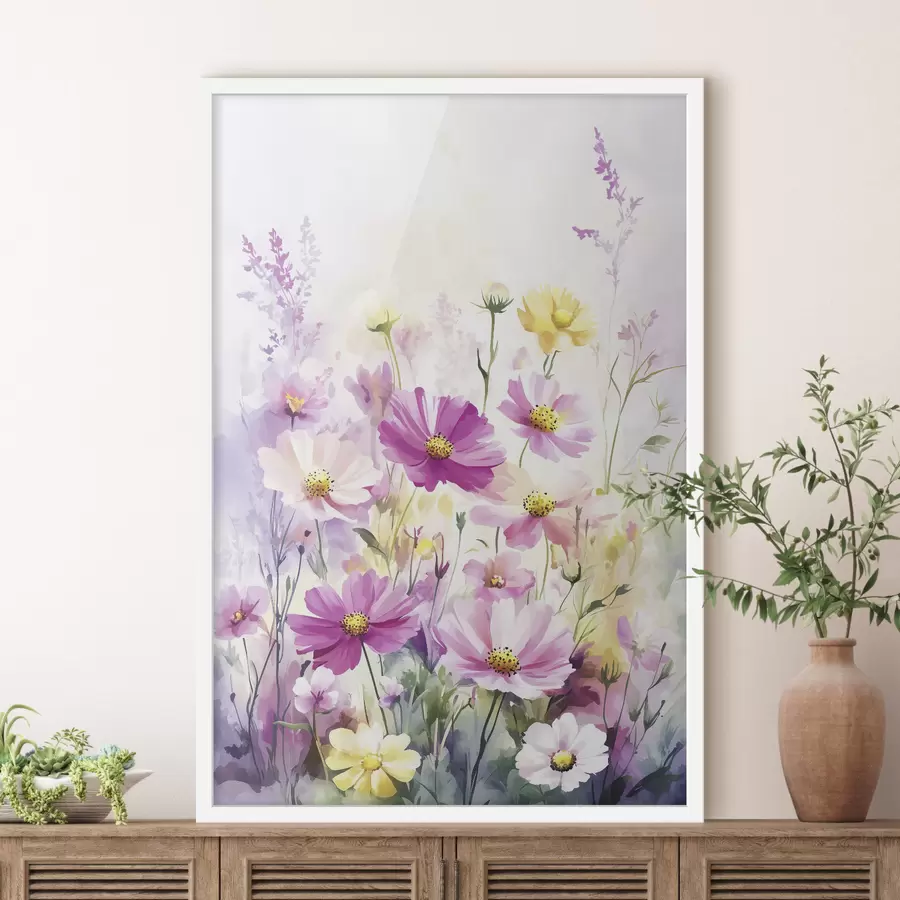 Fotobehang Abstracte aquarel wilde bloemen f40538