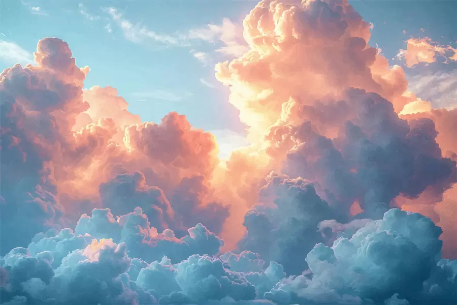 Fotobehang Gekleurde wolken w01509