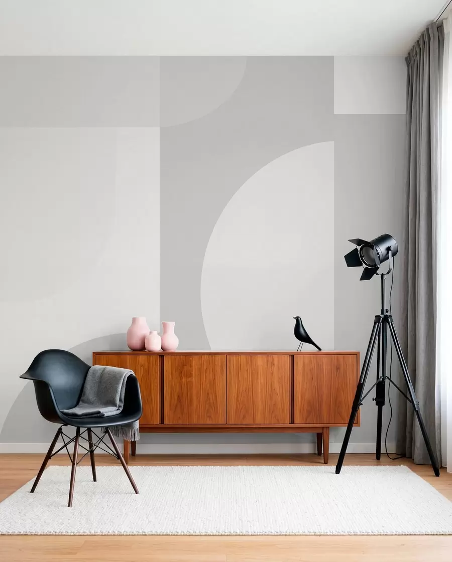 Fotobehang Compositie in grijze blokken w01500v1