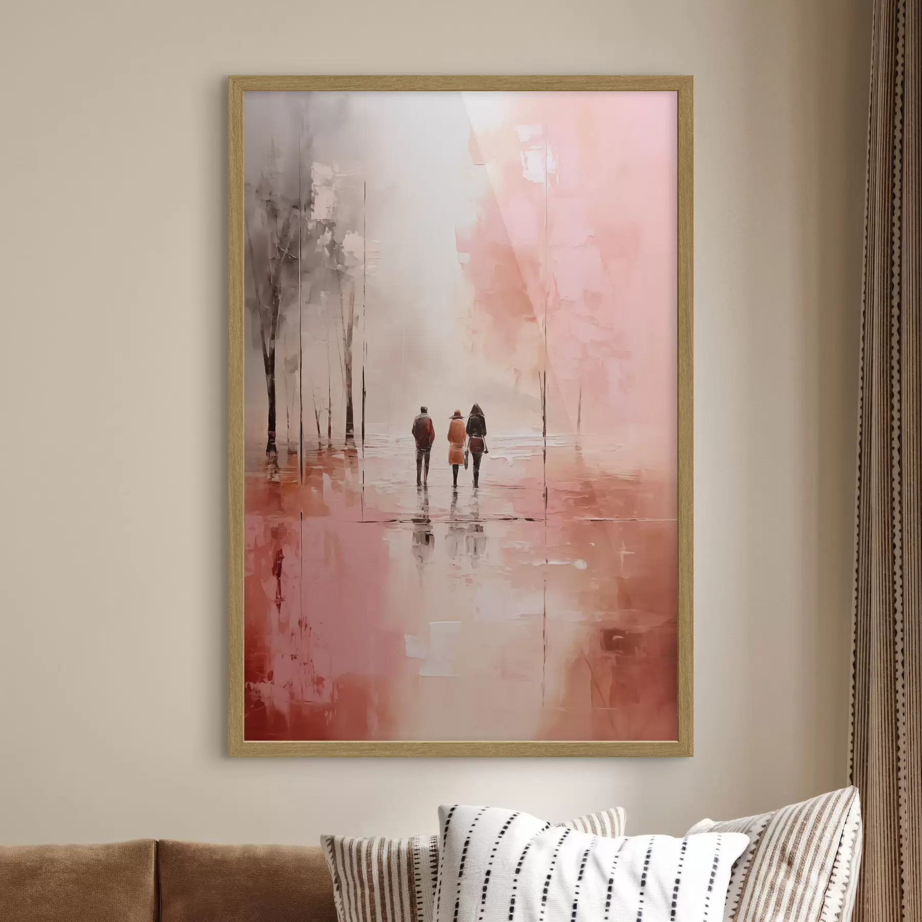 Fotobehang Wandeling in roze f40802