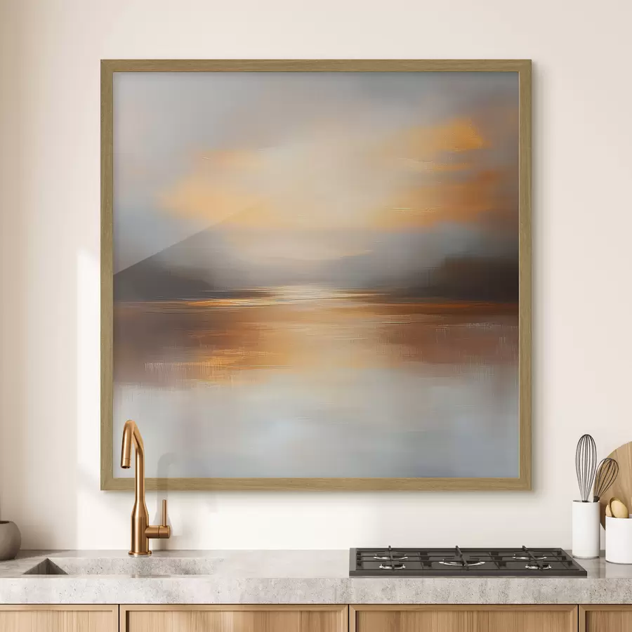 Fotobehang Abstract landschap met zonsondergang f40738