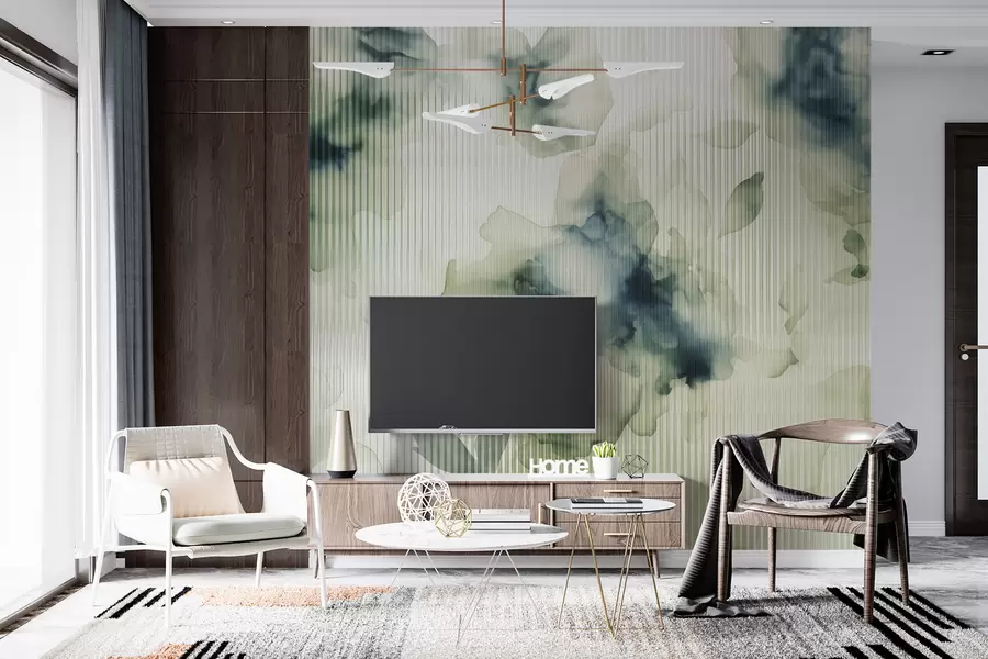 Fotobehang abstracte vlekken achter glas w01681v1