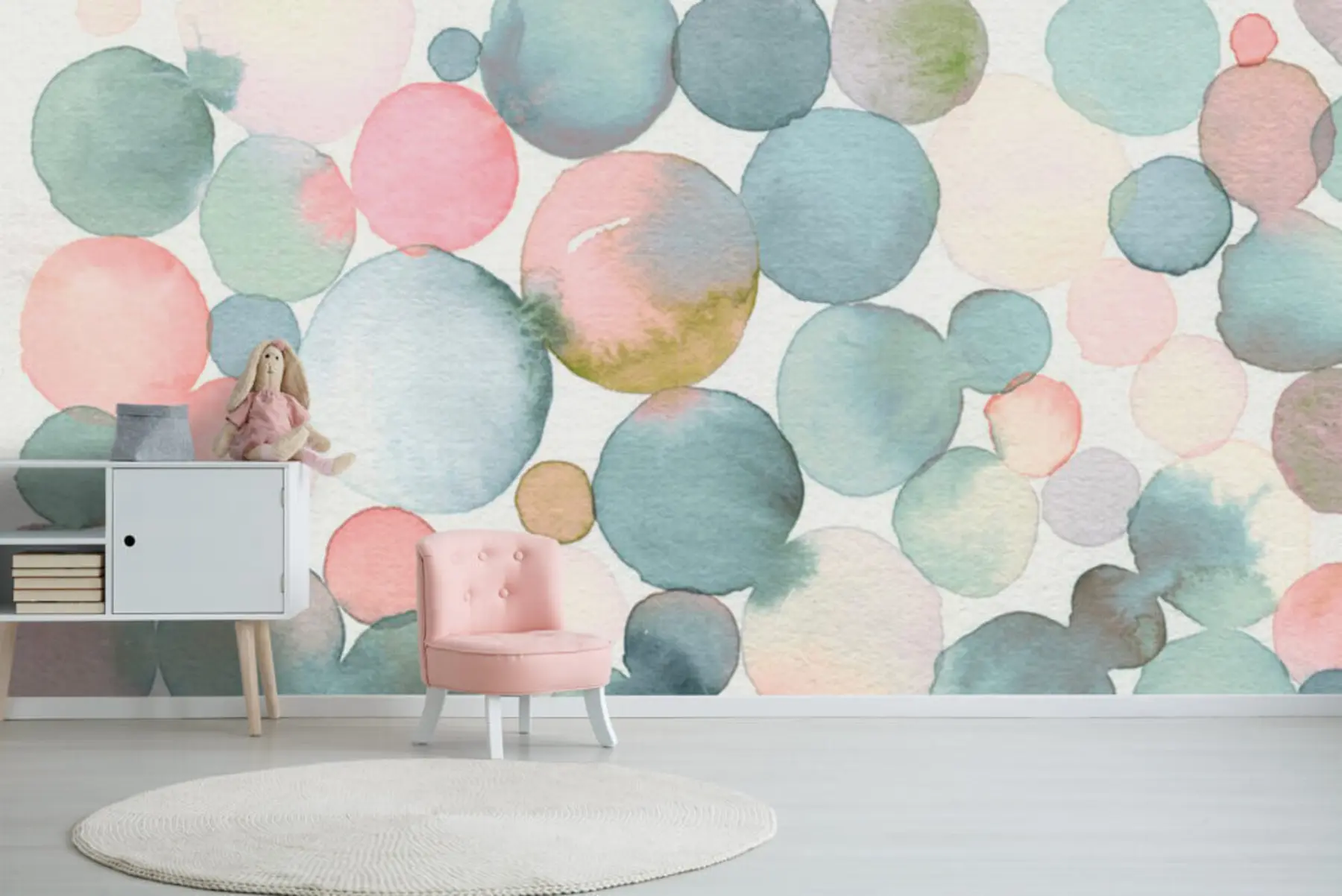 Fotobehang Waterverf bubbels u29990