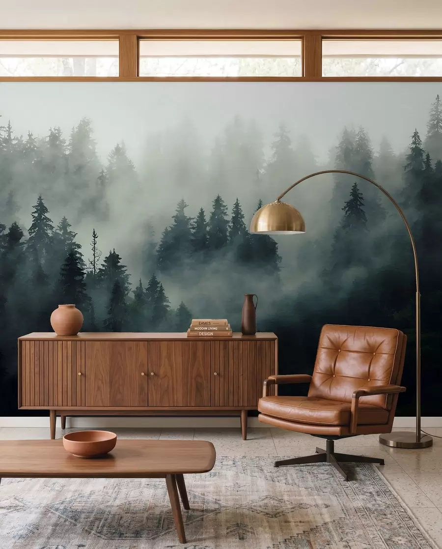 Fotobehang Bos bij dageraad u36439