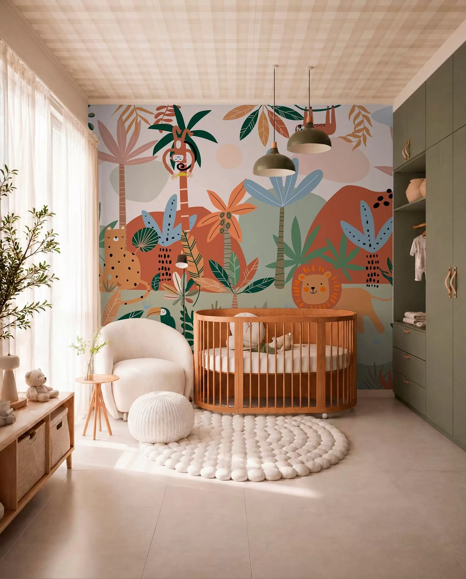 Fotobehang Junglepatchwork w01720
