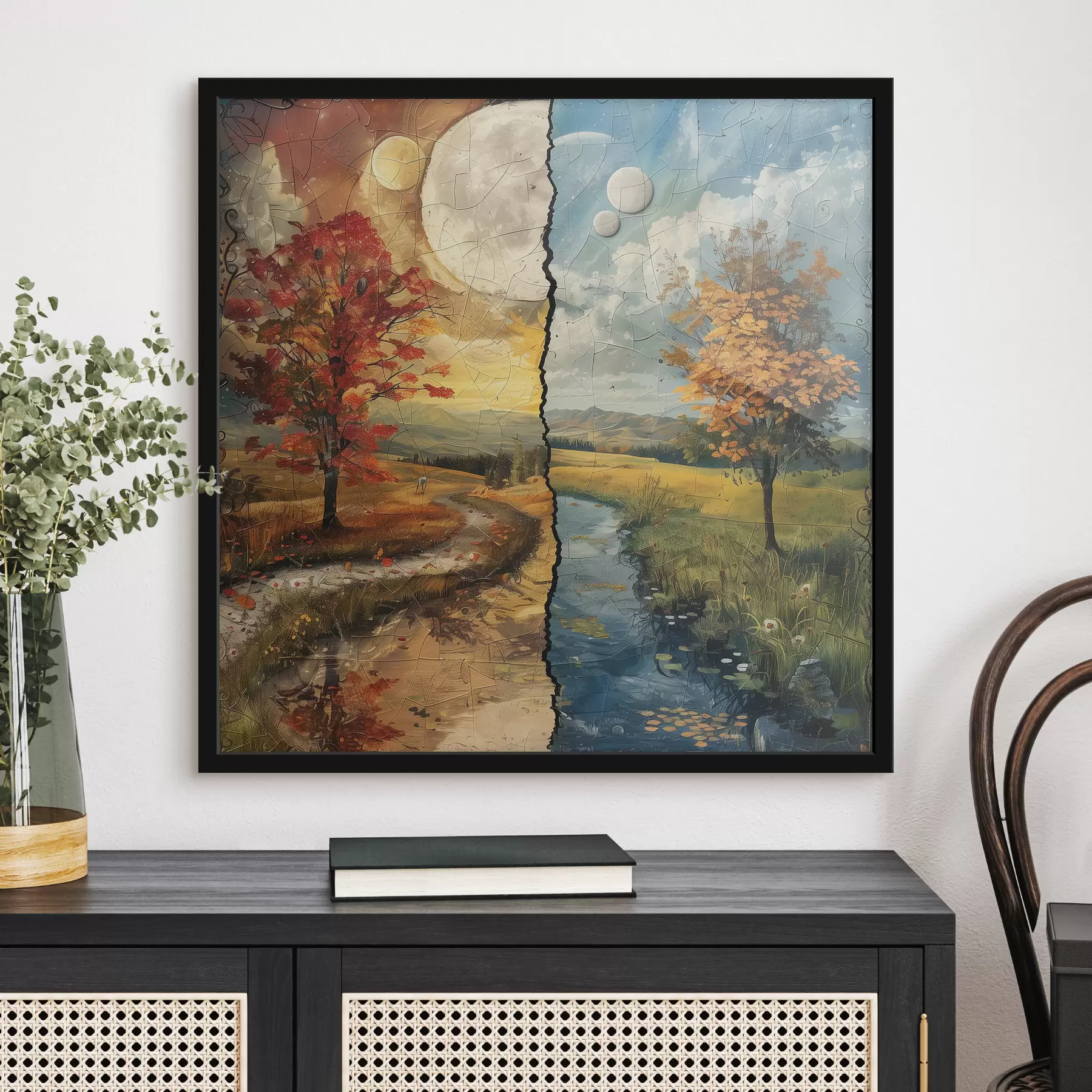 Fotobehang Aquarel seizoenen f40923