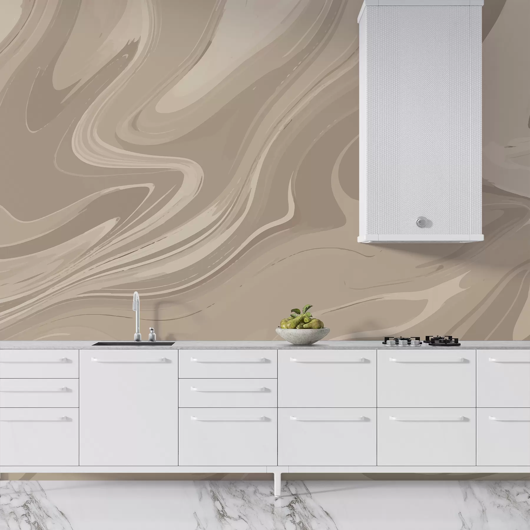 Fotobehang Abstractie, vlekken, delicate beige kleur w01752