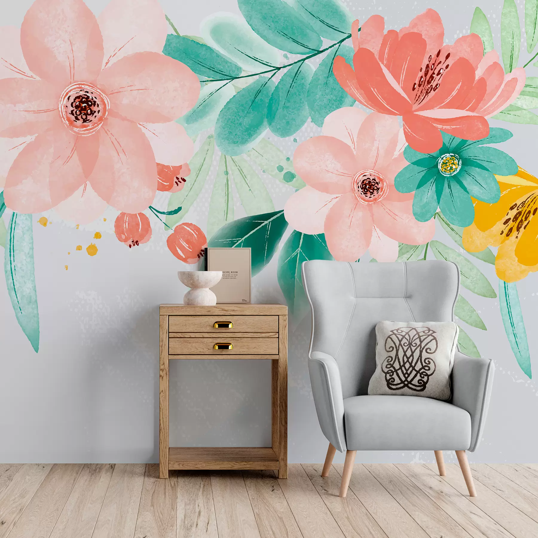Fotobehang Heldere bloemen w01762