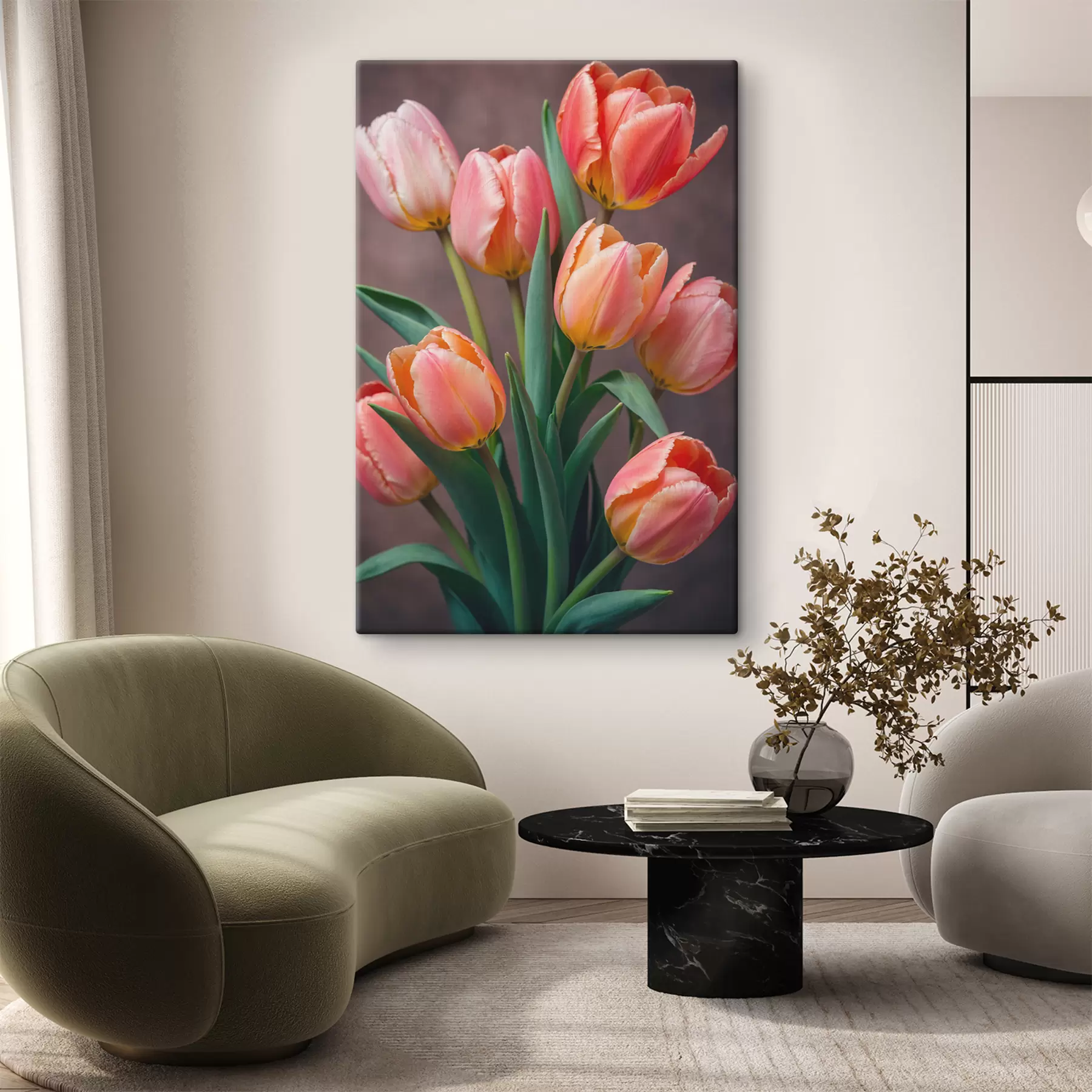 Fotobehang Tulpen op wazige achtergrond s40854