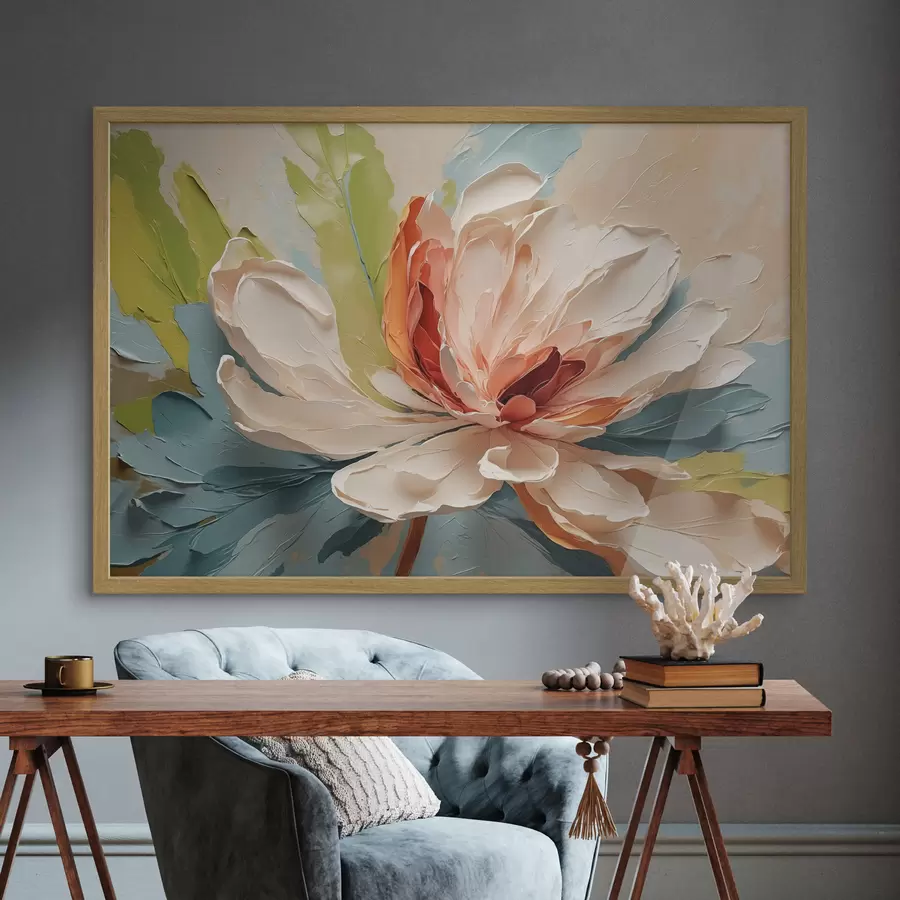 Fotobehang Abstracte bloem in olieverf f40856
