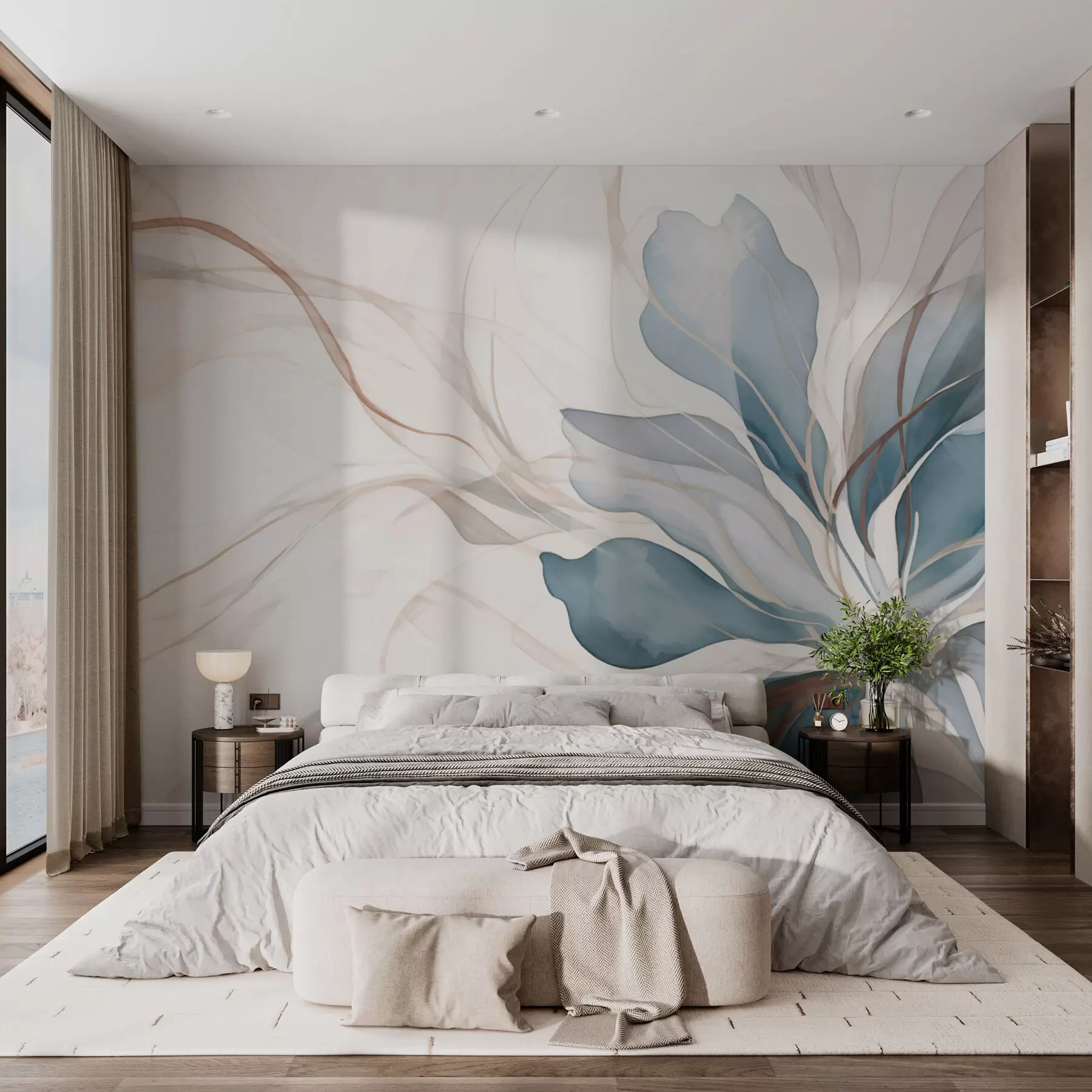 Fotobehang Delicate grote bloem w01718