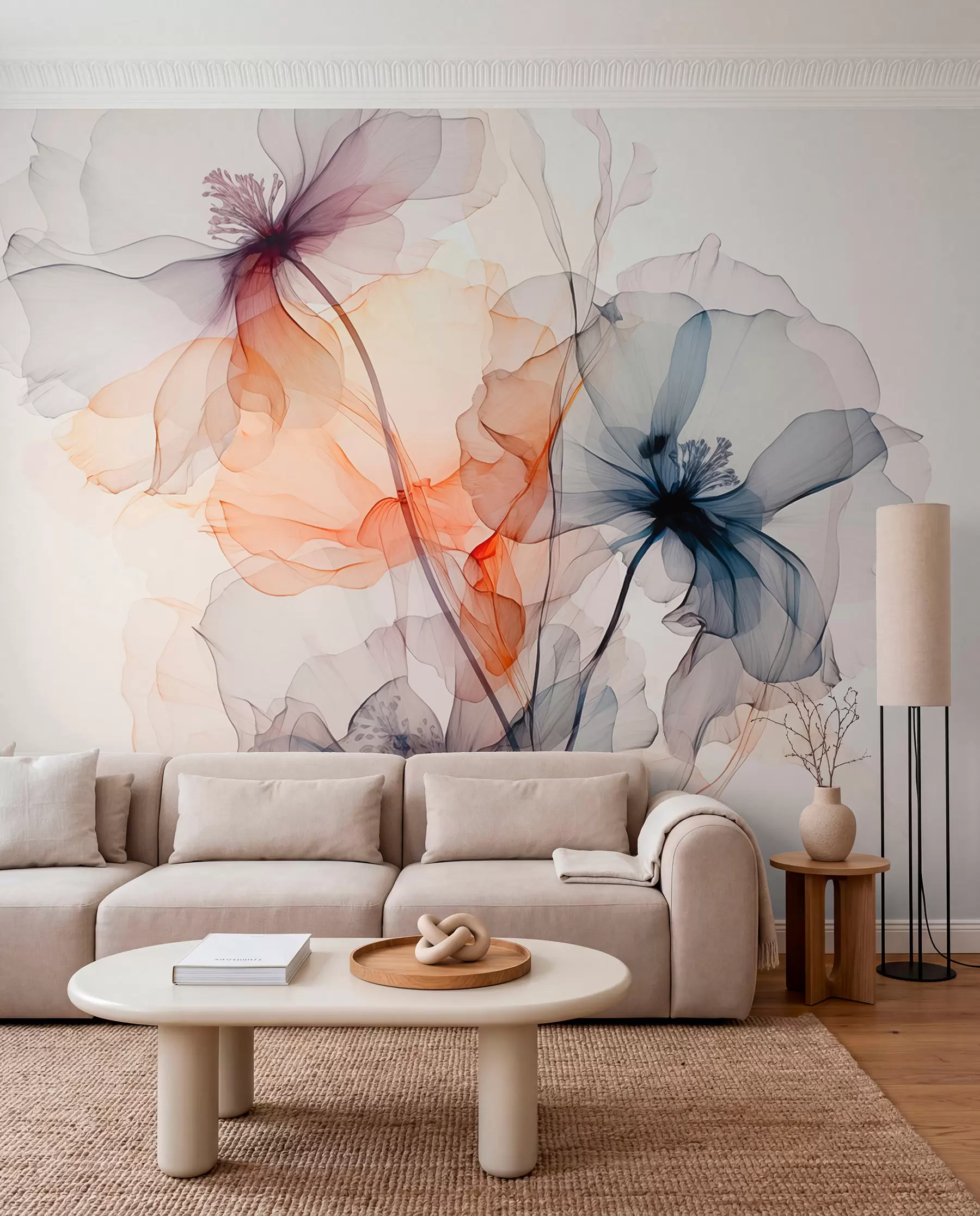 Fotobehang Doorschijnende bloemen w01781