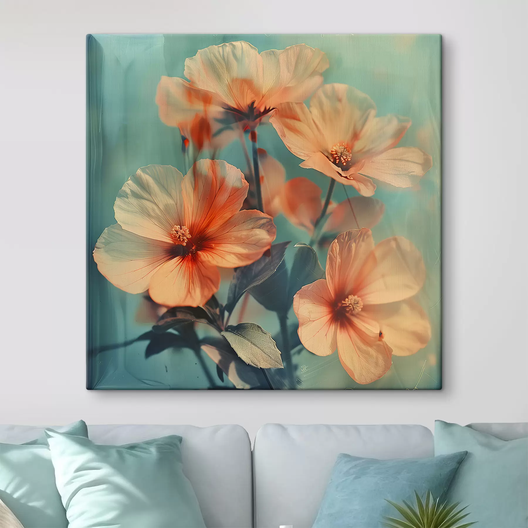 Fotobehang Boeket perzikkleurige bloemen s41007