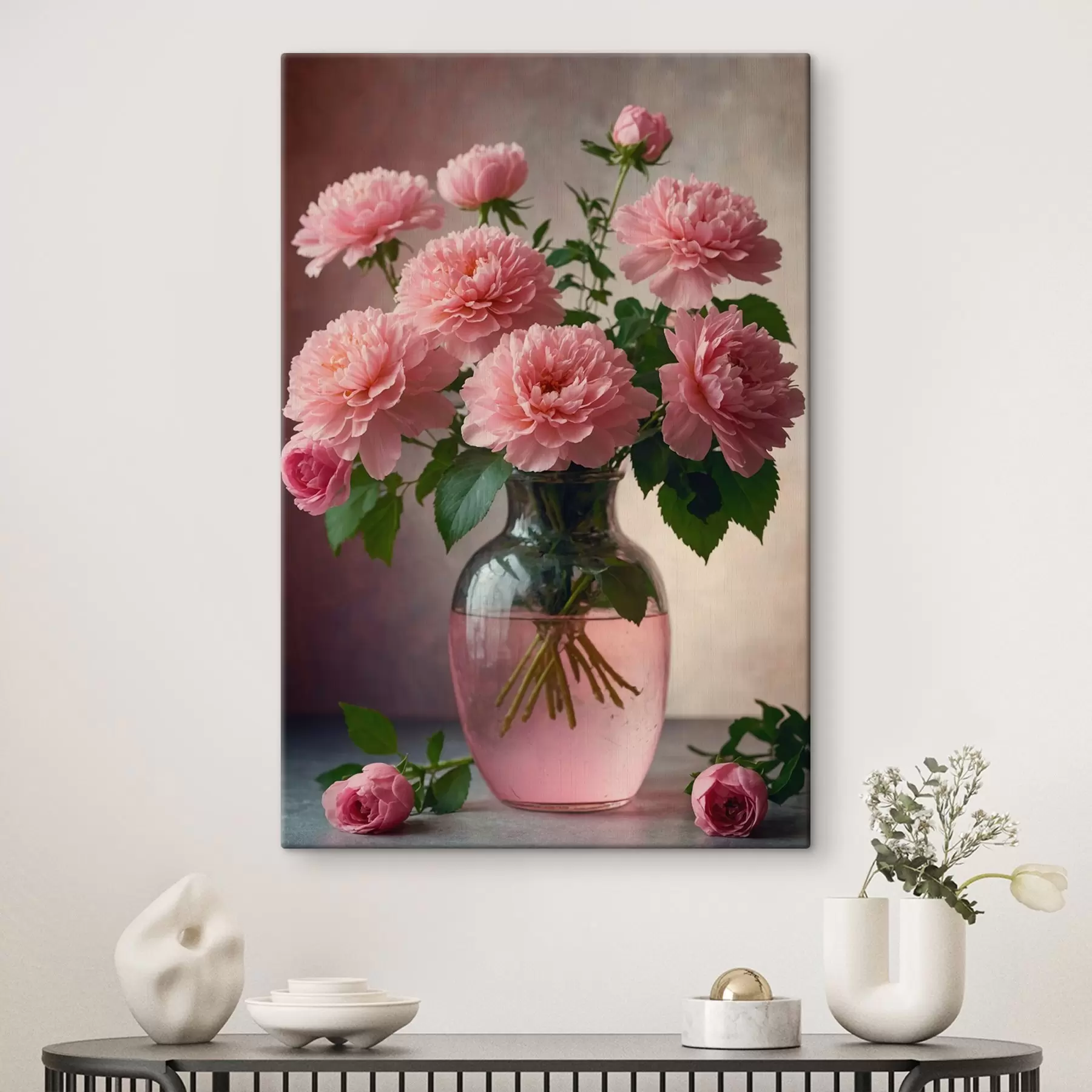 Fotobehang Roze bloemen in een vaas s41055
