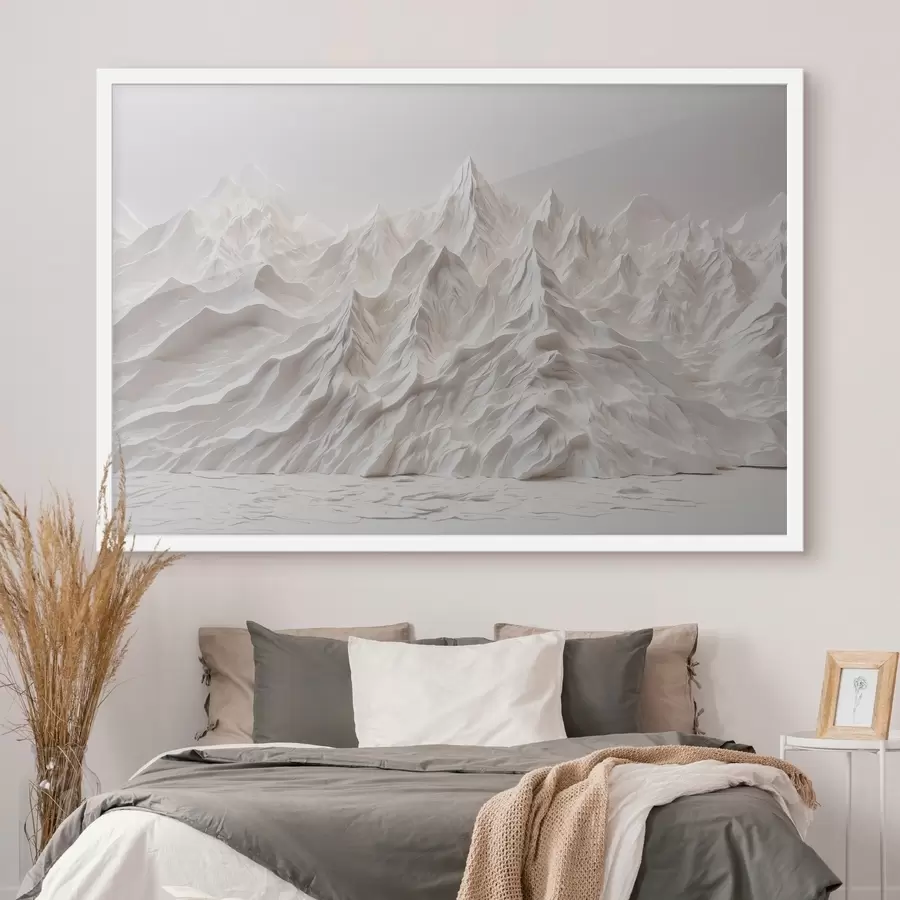 Fotobehang Witte abstracte bergen f41037